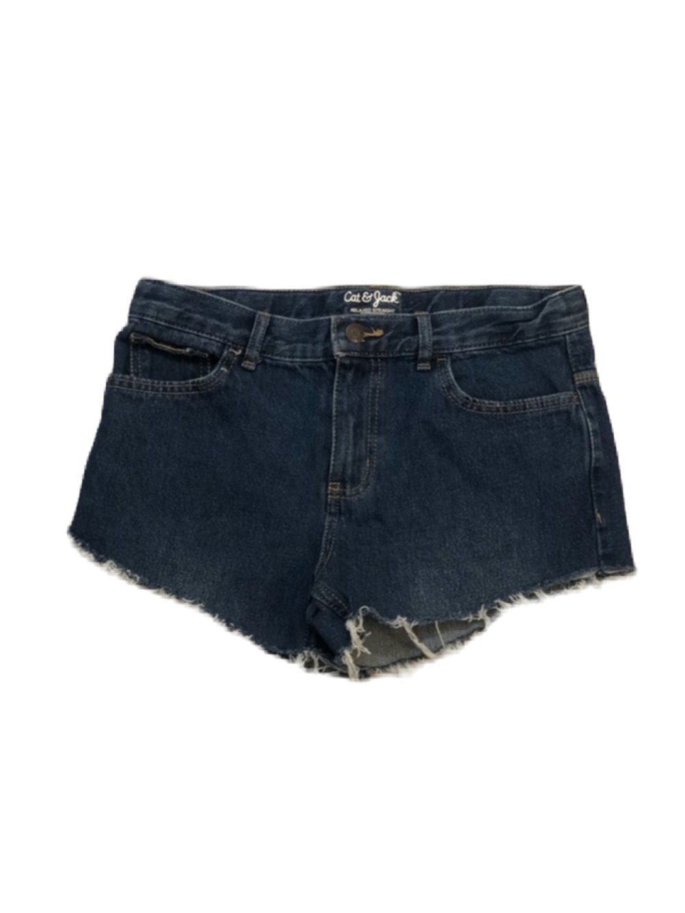 Kids Cat & Jack Dark Blue Frayed Hem Denim Shorts size 16